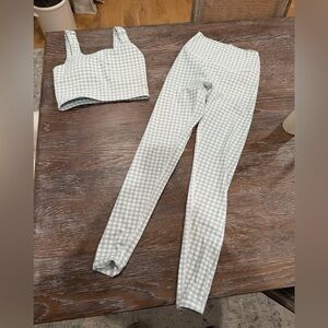 Astoria green check workout set